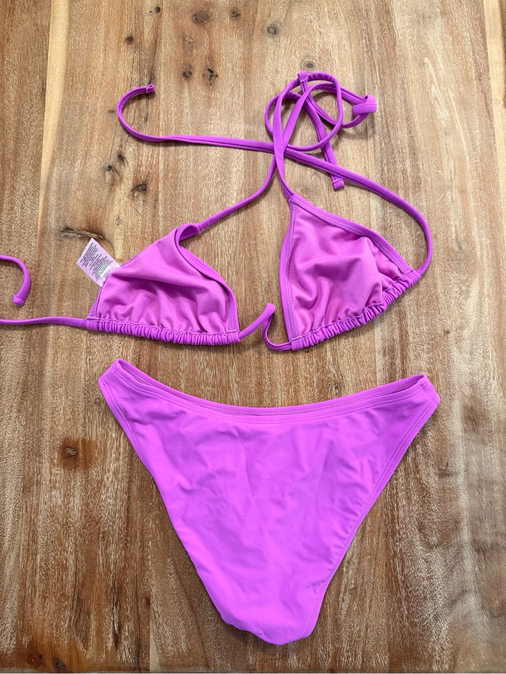 Pink Triangle String Bikini Set - Picture 2 of 2